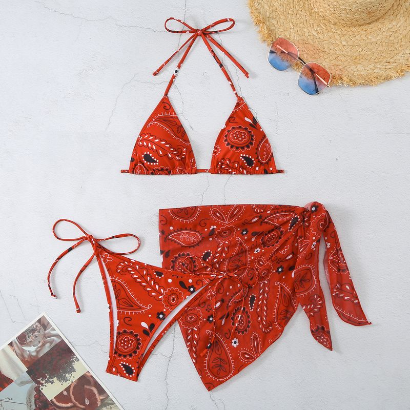 Meerkleurige driehoekige gaasrok voor dames, driepuntsbikini die meisjes moeten hebben_voghion.com
