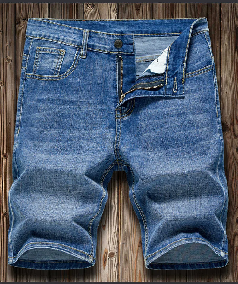 Men's 2023 Summer Men'S Slim Denim Shorts Business Casual Fashion Loose Stretch All-Match Jeans Male High-End Brand_voghion.com