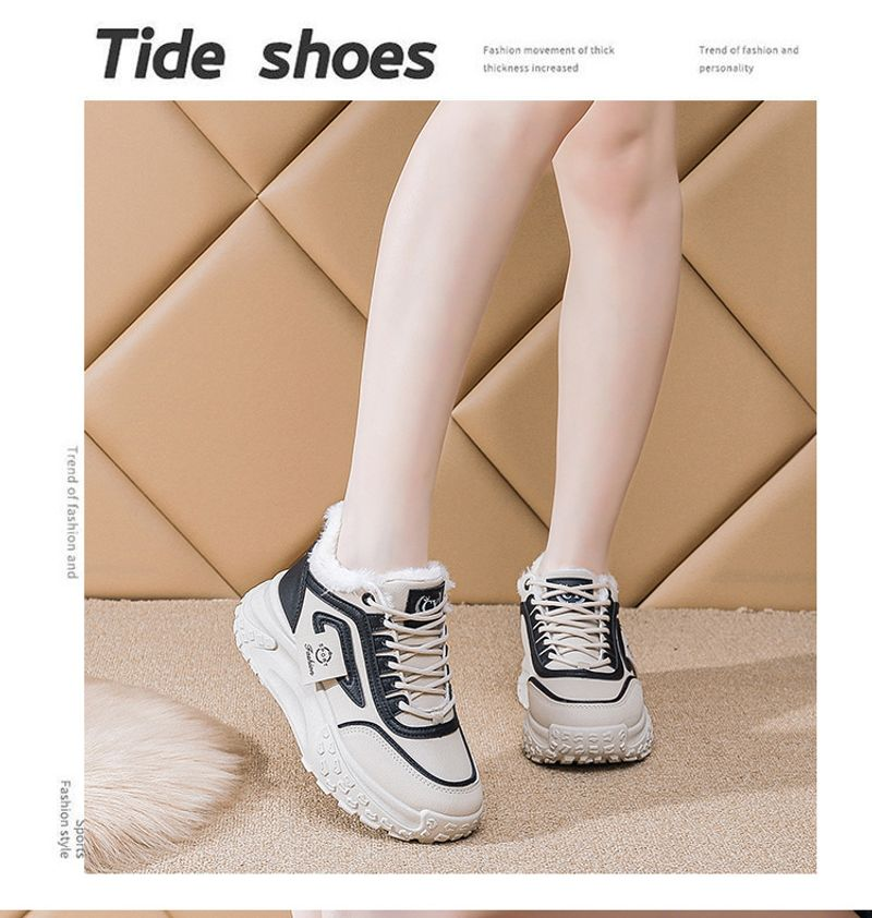 Nuova versione coreana del 2024 con scarpe sportive alte in cotone ispessito Veet per papà e ragazze da donna_voghion.com