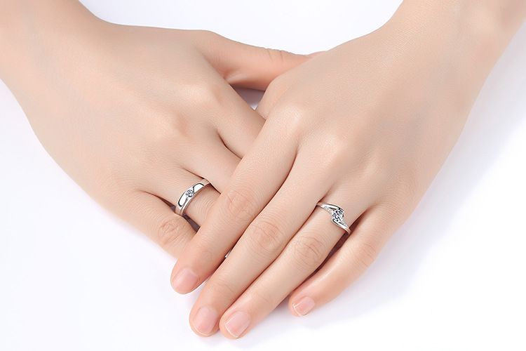 Couple Men and Women Pair Simulated Diamond Opening Zircon Classic Ring Jewelry _voghion.com