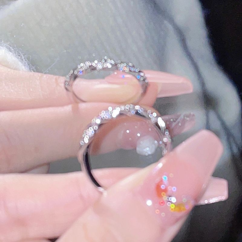 Bague simple en zircon « Entangled Love » avec aiguille en argent et niche pour femme, nouveau style 2023_voghion.com