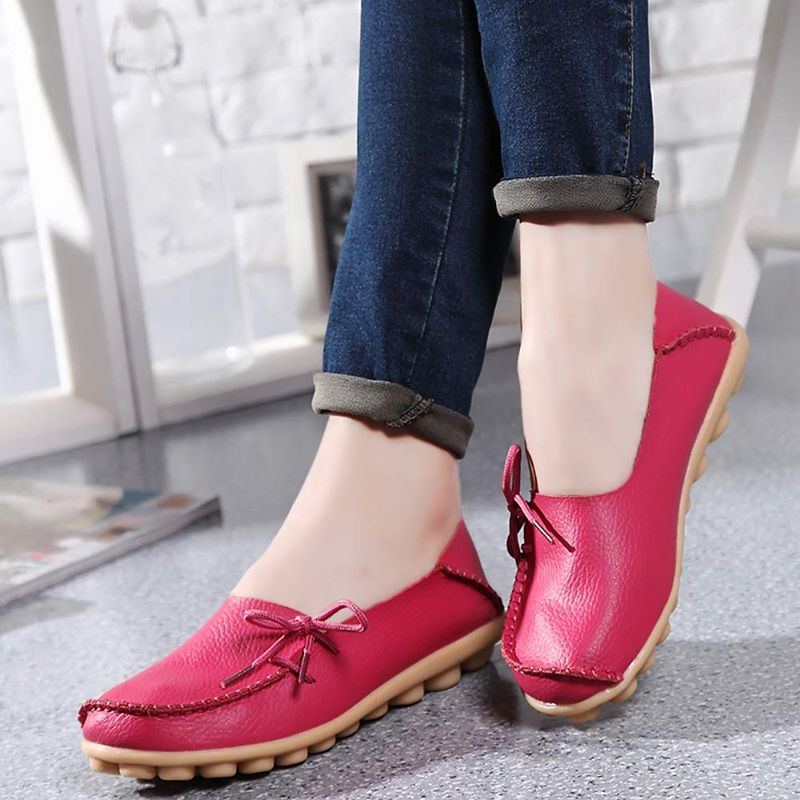Damen Schnürschuhe, klassisch, Oxford, Boot, Ballett, Fahren, Mokassins, flach, weiches Leder_voghion.com