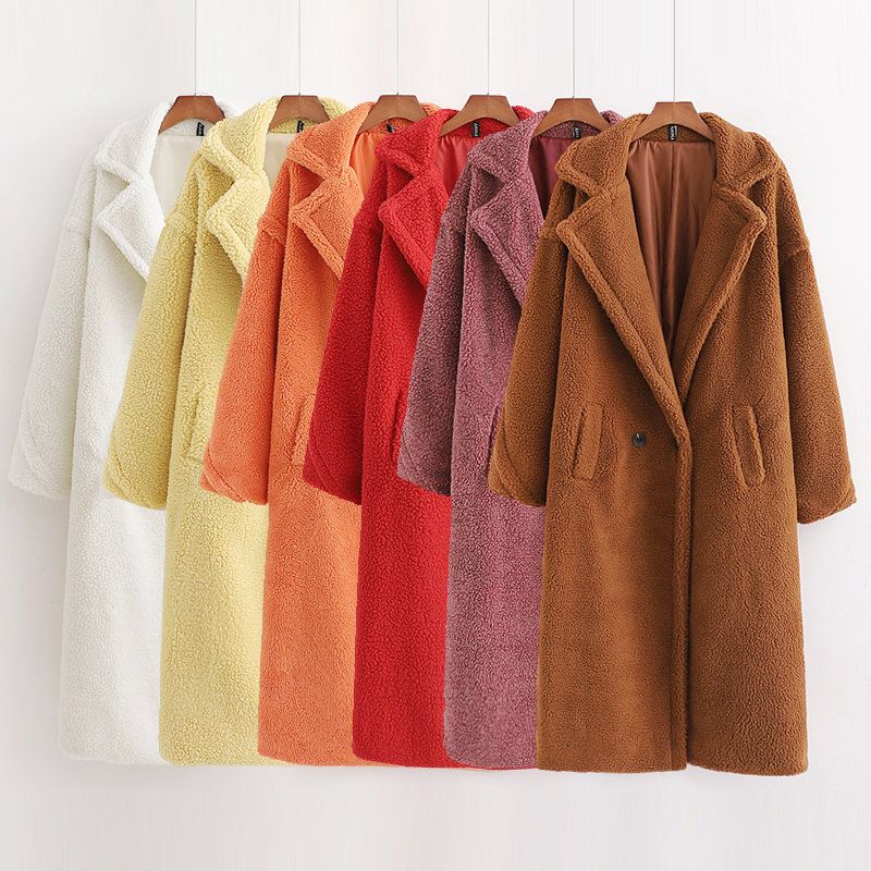 Nuova collezione autunno e inverno in cotone, giacca in lana d'agnello in stile famoso su internet, cappotto medio-lungo da donna, cotone_voghion.com