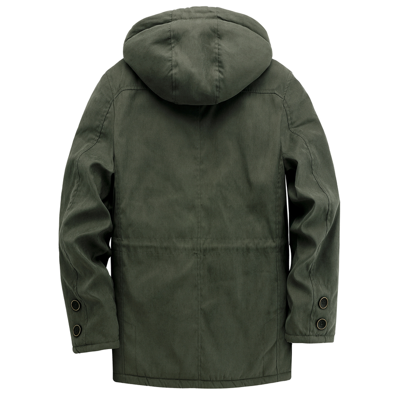 CT Herren Plus Verdickter, einfarbiger, großer, mittellanger Baumwollmantel, lässige Lammwolljacke_voghion.com