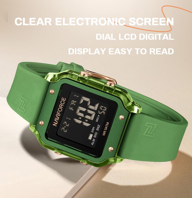 Mode dameshorloges Multifunctioneel digitaal horloge Datum Weekweergave 5ATM Waterdicht Siliconen Band Horloge voor dames_voghion.com