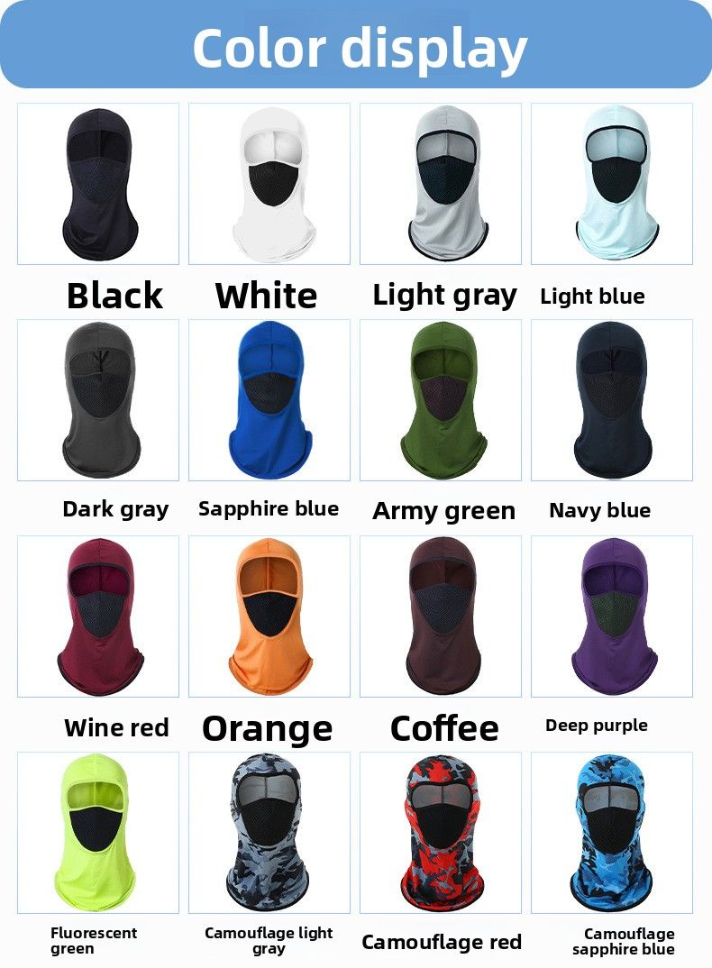 Couvre-chef en soie glacée pour le cyclisme, protection solaire estivale, masque facial respirant pour la pêche en extérieur, coupe-vent, anti-poussière et anti-transpiration_voghion.com