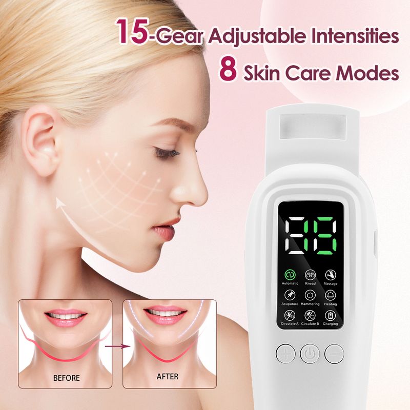 V Dispositivo de levantamento facial Remoção de queixo duplo Instrumento de beleza Multifuncional Micro-corrente Facial Pele Emagrecimento Massagem Firmeza_voghion.com