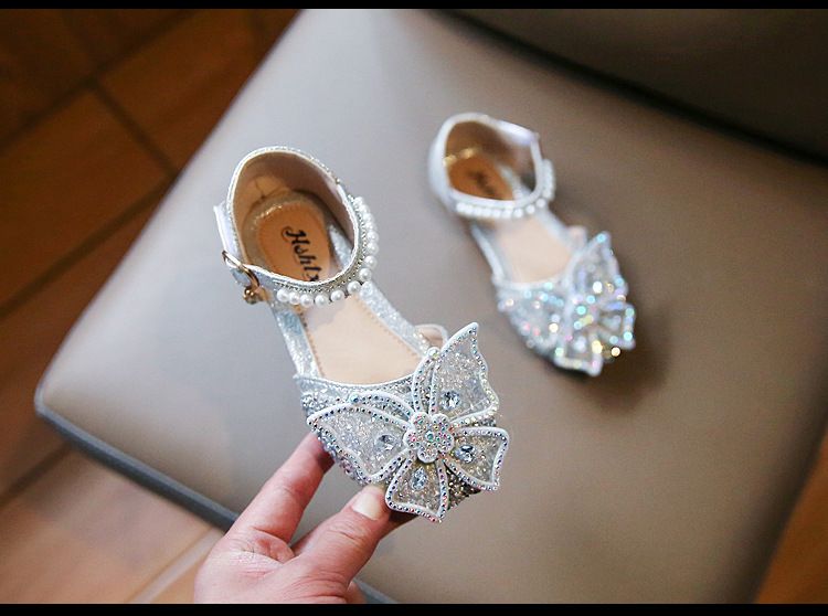 2025 Spring Cross Border New Bow Pearl Sandals Children's Single Shoes High Value Princess Shoes Girls' Small Leather Shoes_voghion.com