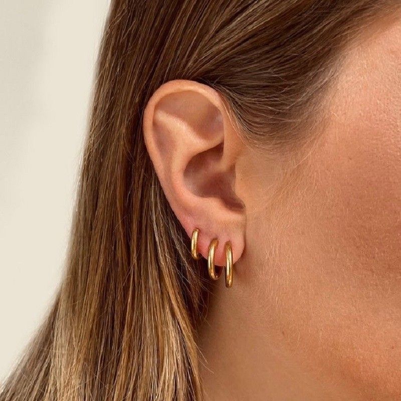 Orecchini in rame INS Fashion per donna, design di lusso Niche Light, clip in zircone con bordo arrotondato, orecchini a cerchio_voghion.com