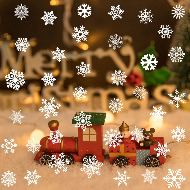 Christmas snowflake elk sleigh window decoration Christmas tree 3d static sticker New Year window sticker Christmas sticker_voghion.com