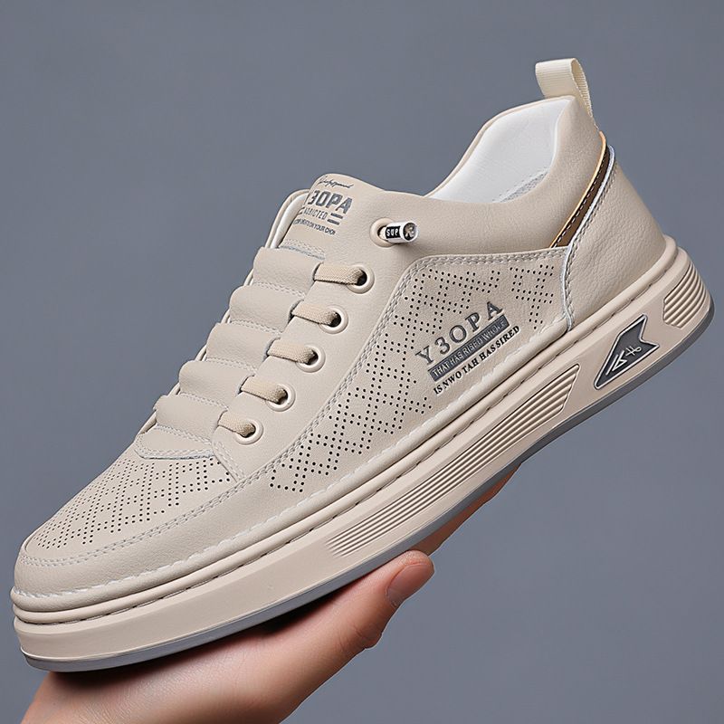 Scarpe da uomo in vera pelle, casual, da uomo, per la primavera e l'autunno, da pilota, versatili e alla moda._voghion.com