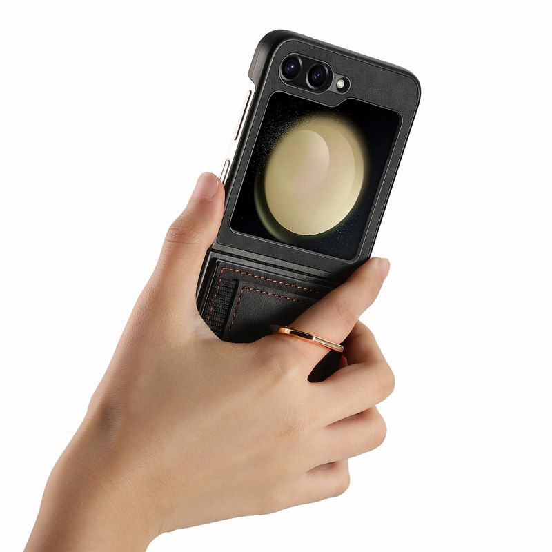 For Samsung Z Flip 6 phone case all-inclusive card ring holder Galaxy zflip5 case_voghion.com