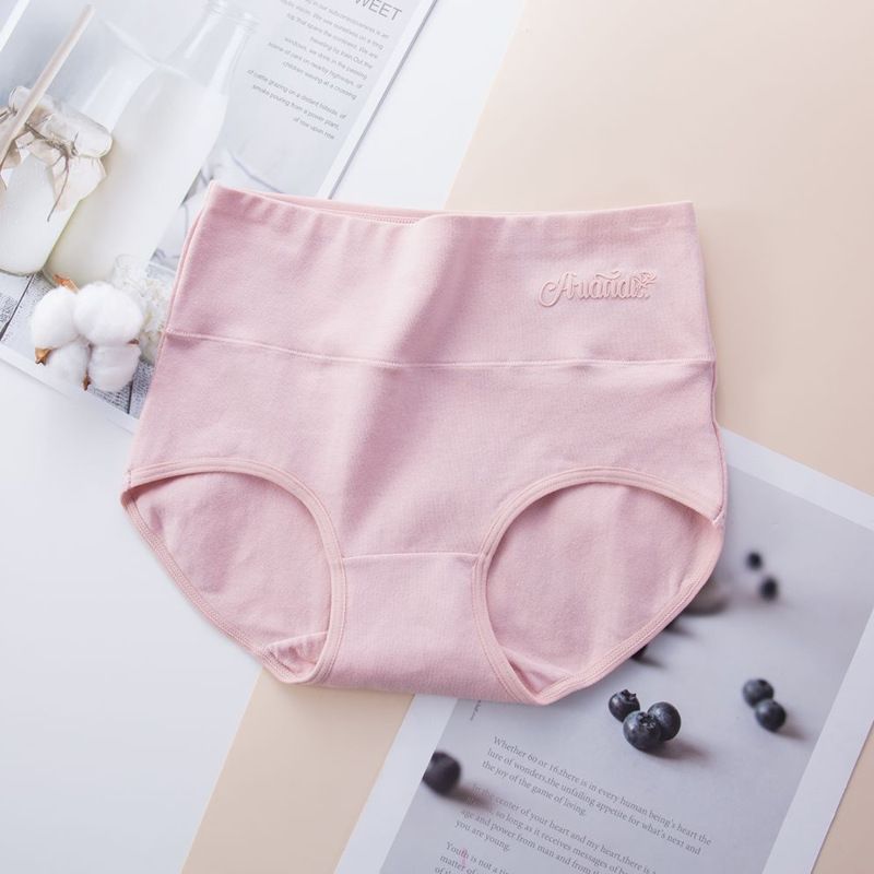 2025e Women's High Waist Plus Size Underwear Tummy Control Triangle Panties For Girls Fat MM Printed Cotton Crotch_voghion.com