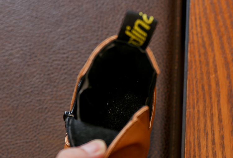 Chaussures en cuir pour garçons et filles, bottes courtes simples, Martin, Style britannique, nouvelle collection printemps et automne 2023_voghion.com