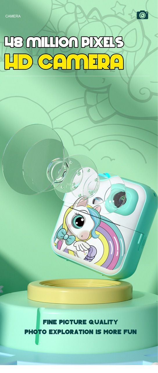 【High Quality】 New Q6 Pegasus Children's Instant Camera Atmosphere Light Error Correction Printer Student_voghion.com