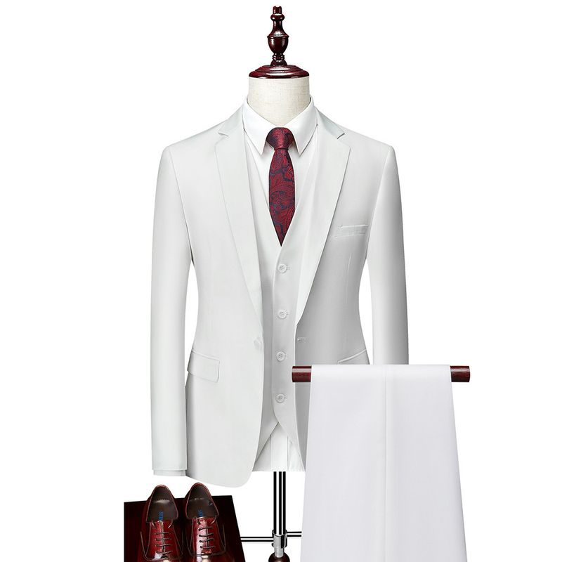 CT Men's Korean Style Slim Fit Suit Set Large Size Business Casual Groom Tuxedo Blazer_voghion.com