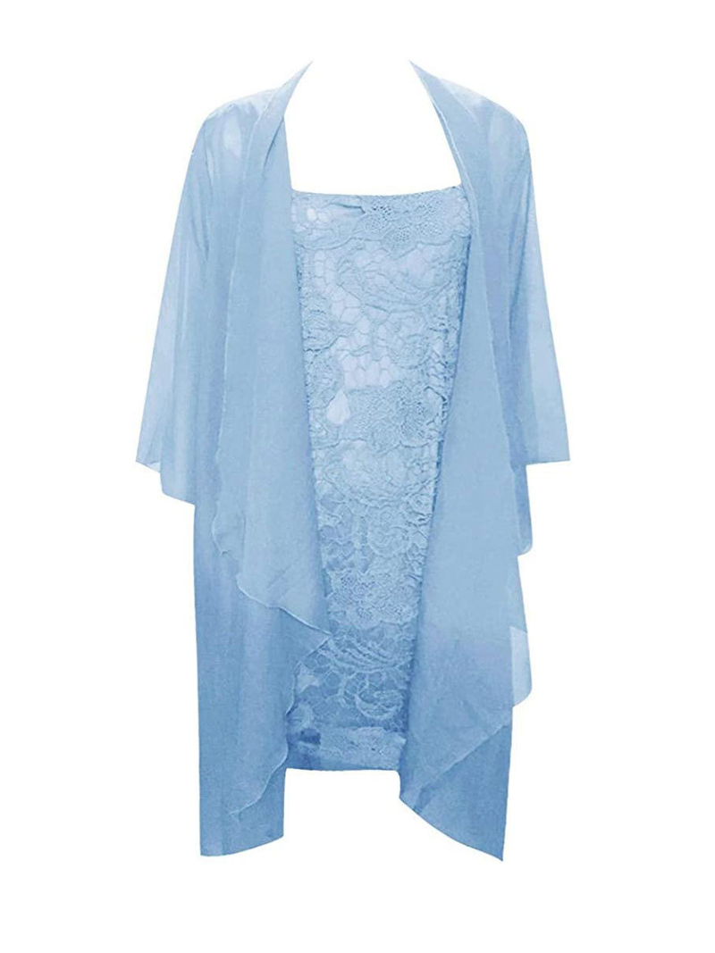 European and American large size lace two-piece elegant party dress including cardigan_voghion.com