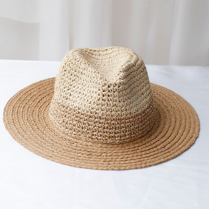 Mode Mode 2024 Neuer Modestil Eimer Mehrfarbiger faltbarer Sonnenhäkelhut für Strand, Reisen und Urlaub handgefertigter Strohhut_voghion.com