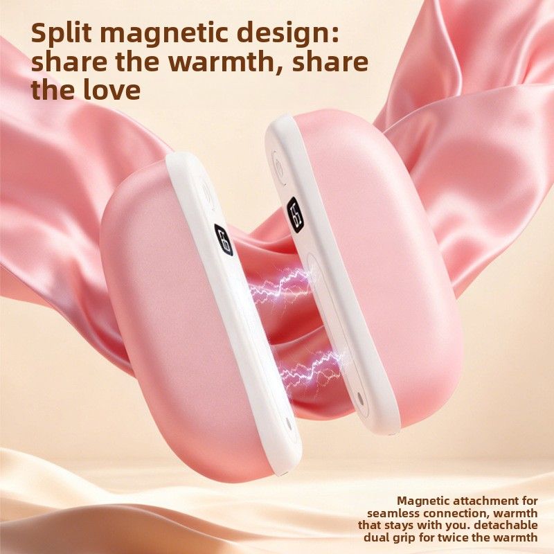 Trendy Items New Cross-Border Magnetic USB Charging Detachable Hand Warmer Digital Temperature Display Portable Heater_voghion.com