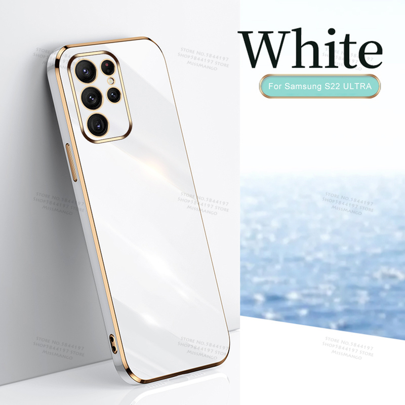 Lüks Elektrolize Kapak Kılıf Samsung S22 Ultra Plus Samsung İçin Yumuşak Silikon Lens Koruması_voghion.com