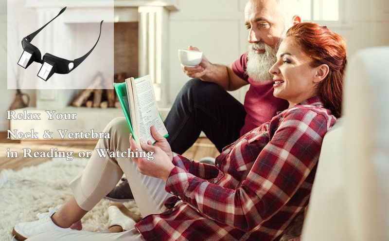 Fashion Lazy lazy prismatic periscope horizontal lying bed reading watching HD reader glasses_voghion.com