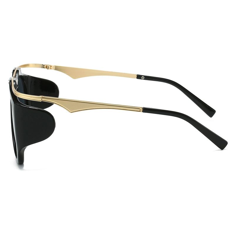 Occhiali da sole ovali di tendenza da donna, occhiali da sole in metallo con gambe antiriflesso_voghion.com