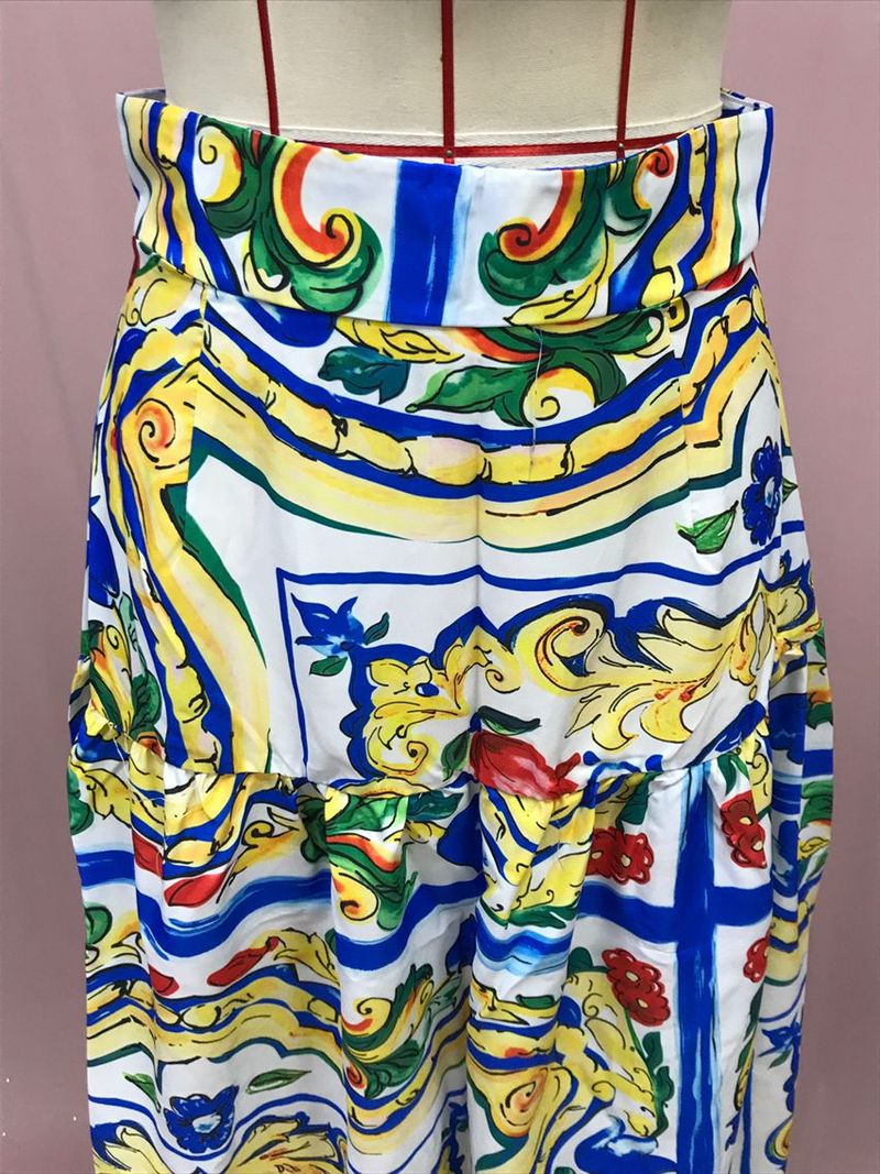 Ensemble deux pièces pour femme, robe imprimée à bretelles et jupe de plage, nouvelle collection printemps/été 2025_voghion.com