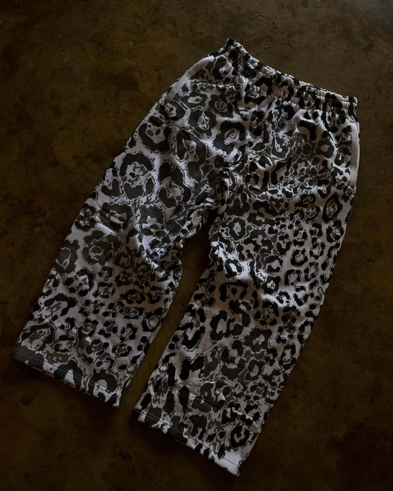 Unisex Leopard Print Hoodie – Double-Layer Digital Graphic Streetwear (Grey, S-XL) Oversized Fit_voghion.com