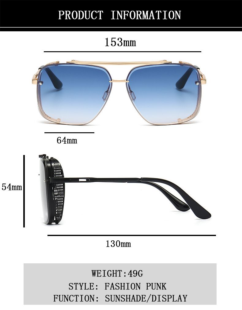 Mode Vintage Steampunk Männer Punk Übergroße Sonnenbrille Frauen Trendy Retro Quadrat Gafas De Sol Hombre Lunette Soleil Femme_voghion.com