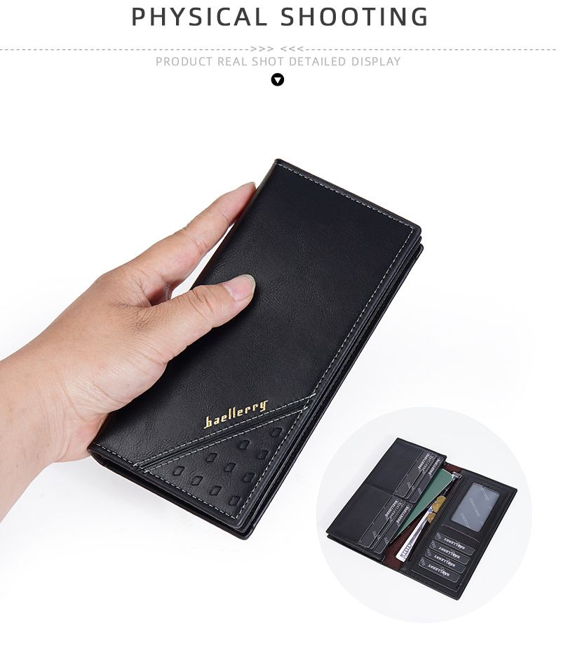 Portafoglio, portafoglio RFID medio e lungo per uomo che può contenere il telefono cellulare, portafoglio speciale per abiti alla moda e classici da uomo.baellerry_voghion.com