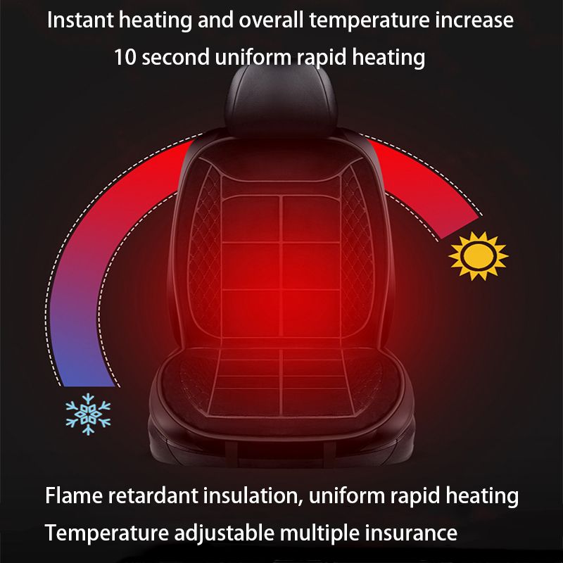 12V Heated Cushion Cloth/Flannel Heater Winter Warmer Seat Car Accessories Heating Pads Set Universal_voghion.com