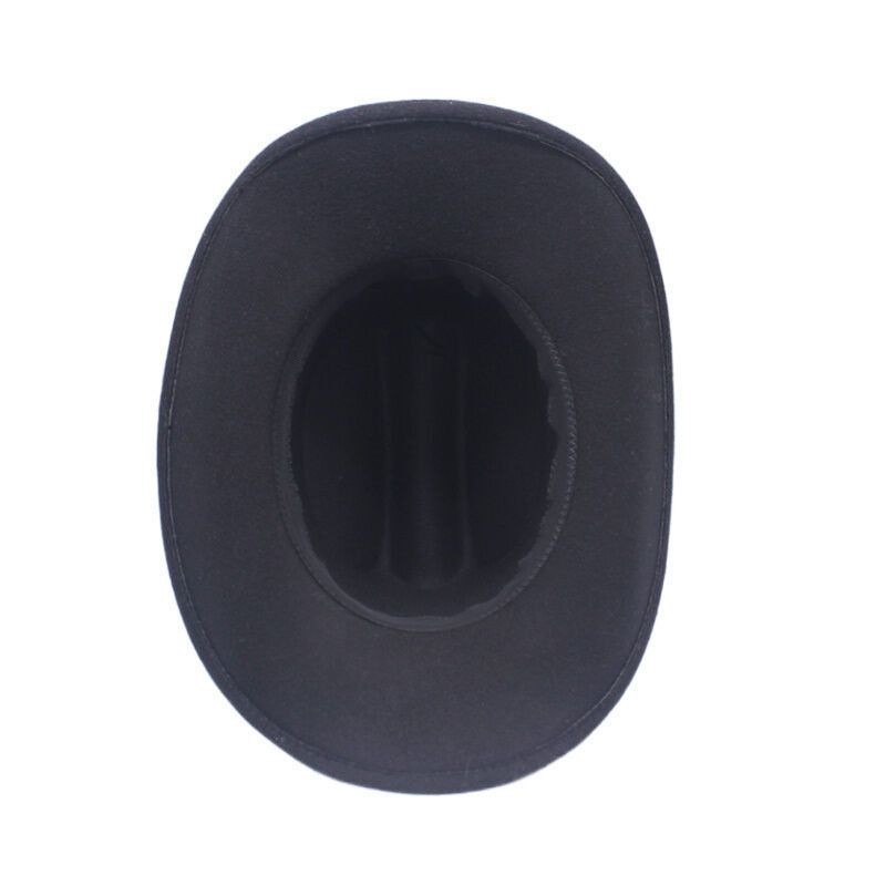 Cappello da jazz classico da gentiluomo Cappello a cilindro Cappello in feltro di lana con forma del viso decorata per uomo e donna_voghion.com