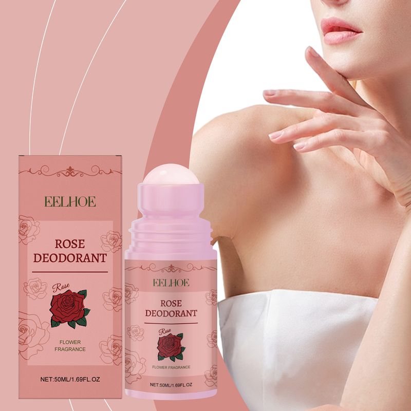 EELHOE Body Care Ball, Rose Flavor Natural Fragrance Dry Armpit Moisturizing Deodorant Convenient Care Stick_voghion.com