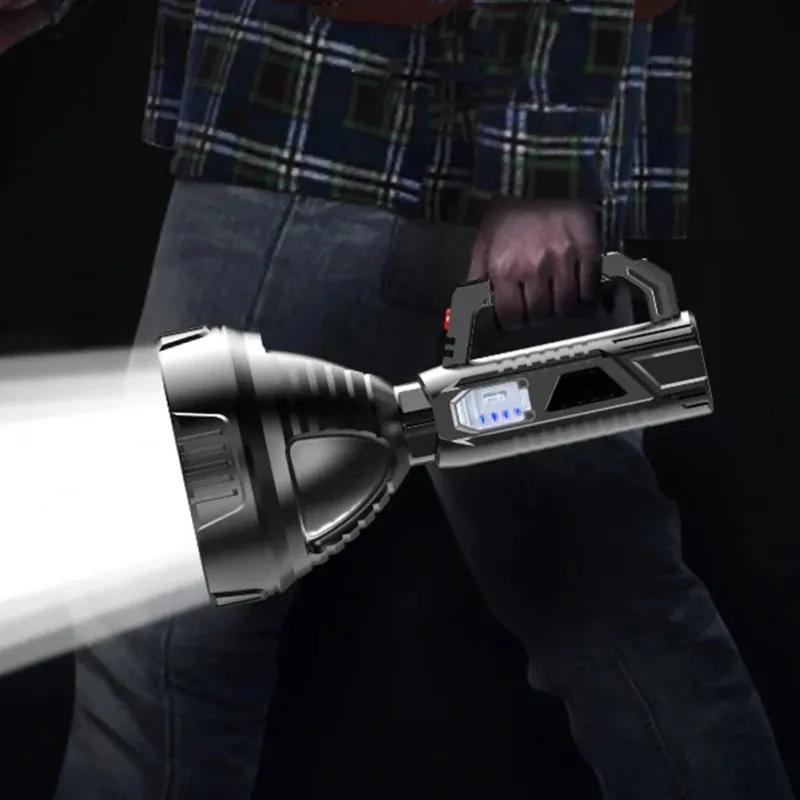 Nuova torcia LED ad alta potenza, lanterna da pesca impermeabile, torcia ricaricabile tramite USB, potente faretto, lampada da campeggio_voghion.com