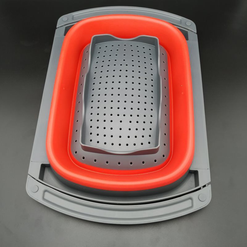 Cesta de drenaje plegable para lavar verduras de cocina Cesta de drenaje plegable telescópica Cesta de drenaje de frutas y verduras para el hogar en existencia_voghion.com