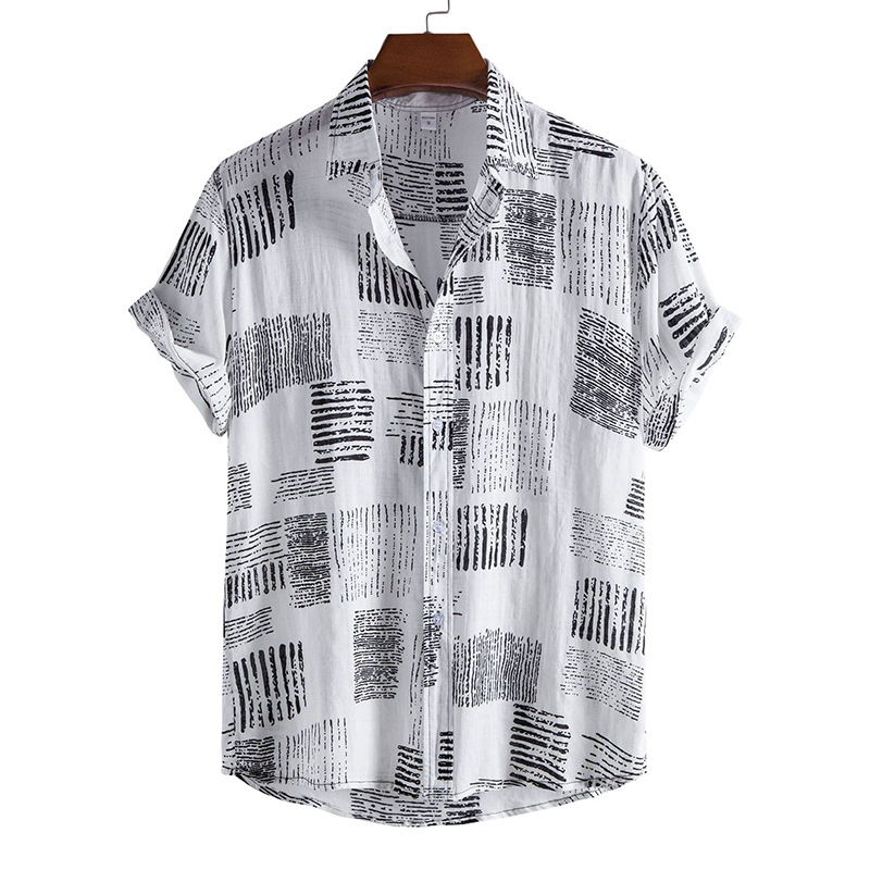 Abbigliamento uomo taglie forti, camicia ampia a maniche corte, camicie casual_voghion.com