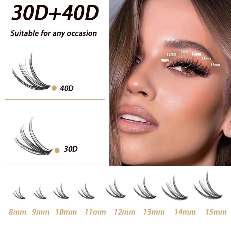 20D/30D/40D/50D False Eyelashes - Self-Application Cluster Lashes (Natural & Voluminous, Easy DIY For Everyday Wear)_voghion.com