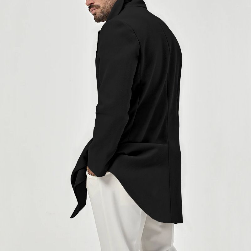 2025 Men's Autumn Winter New Style Lapel Double-Breasted Slim Fit Jacket Trench Coat_voghion.com
