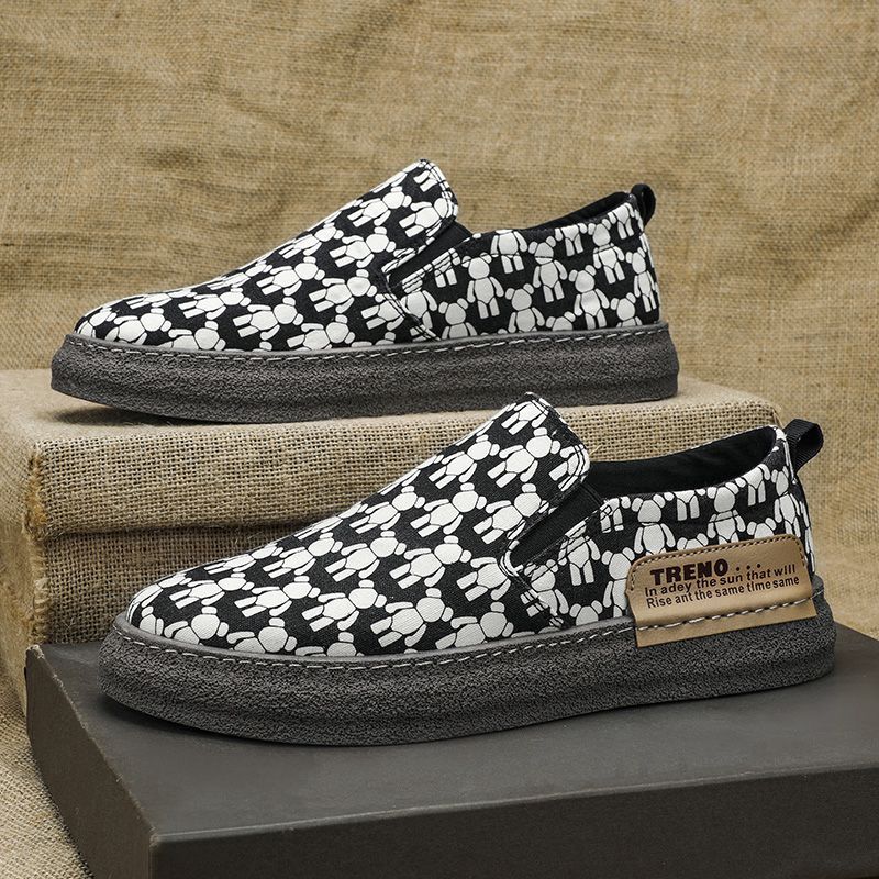 2024 Zomer Nieuwe One Step Board Koreaanse editie Veelzijdig canvas Oud Beijing Casual superlichte herenschoenen_voghion.com