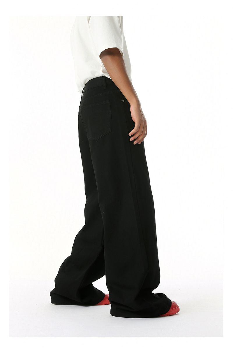 EF JEANS | 2025 Spring New Hong Kong Style Fashion Old Retro Casual Versatile Drape Floor Mopping Jeans_voghion.com