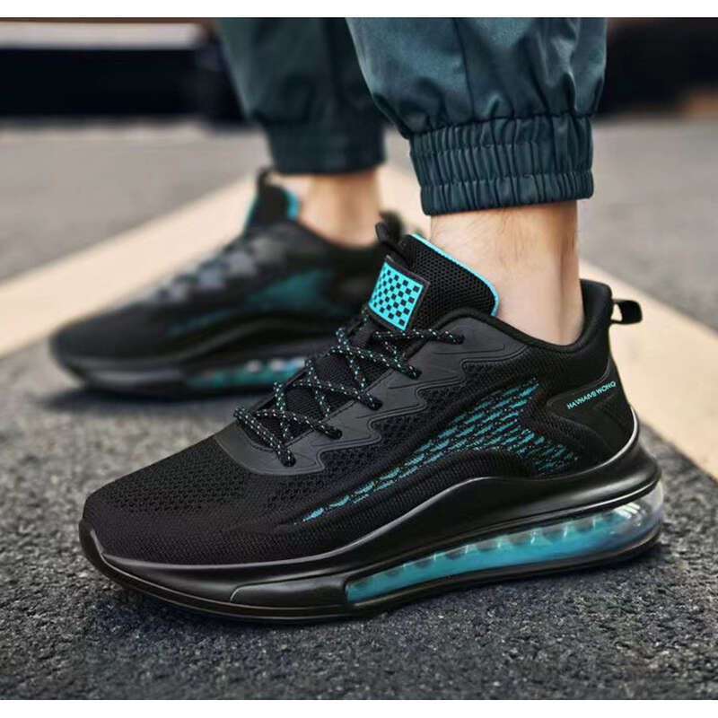 Leisure Men's Breathable Fly Woven Low Top Sports Shoes, Fashionable Air Cushion Outdoor Running And Travel Shoes_voghion.com