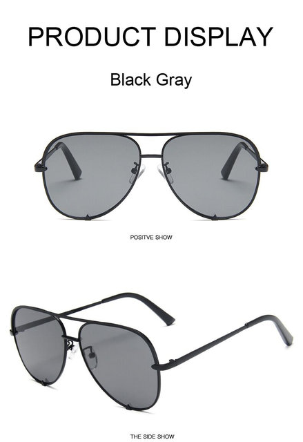 Vintage Aviation Solglasögon Kvinna Märke Designer Solglasögon Solglasögon Kvinna Retro Gradient Spegel Mode Förare Oculos De Sol_voghion.com