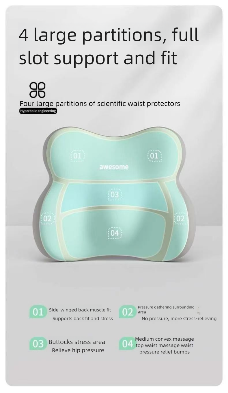 First Item Discount Office Chair Long Sitting Latex Seat Cushion Lumbar Pillow Waist Support Artifact Backrest_voghion.com
