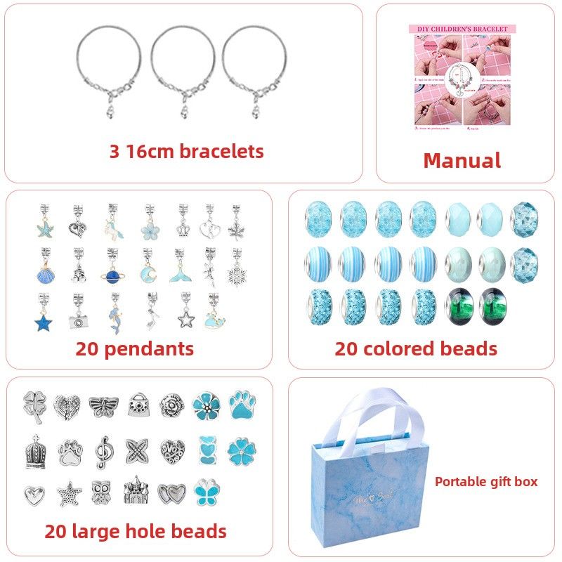 Farbe Kristall Perlen Kinder handgemachte DIY Perlen Armband Set Kinder Einhorn Schmuck Geschenk_voghion.com