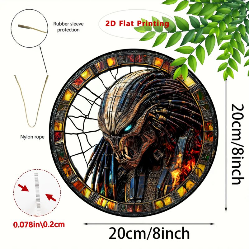 Alien Warrior Suncatcher - 8" Colorful Acrylic Art. Intergalactic Decor For Garden Or Home, Perfect As A Unique Gift._voghion.com