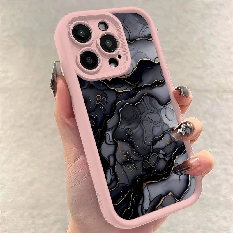 Mermer Bataklık Desenli Baskılı Mat Telefon Kılıfı IPhone 16 15 14 Pro Max 16E 13 12 Pro 11 15 Plus X XS XR 7 8 Yumuşak Kapak_voghion.com