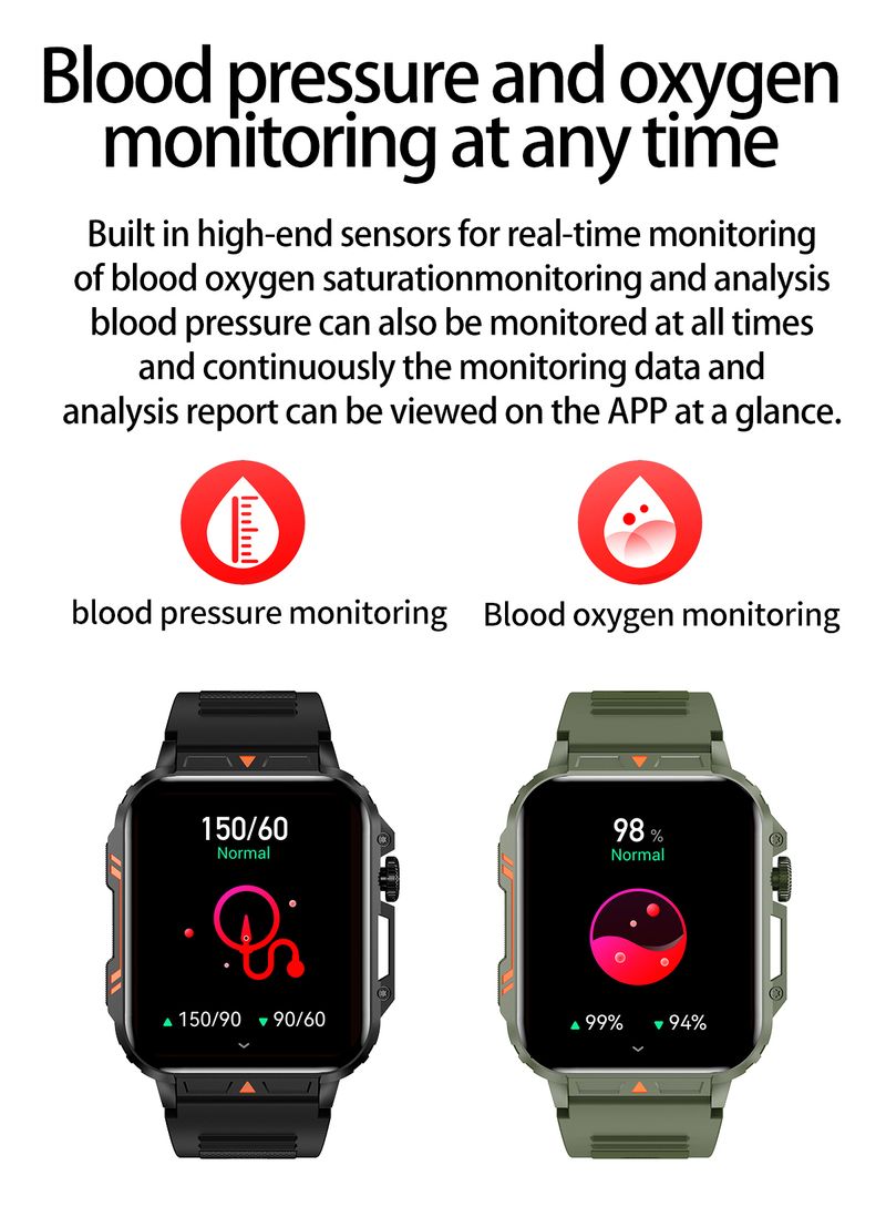 Reloj inteligente deportivo L81 para exteriores, para hombre, con respuesta a llamadas, batería grande, rastreador de actividad física, resistente al agua, compatible con iOS y Android._voghion.com
