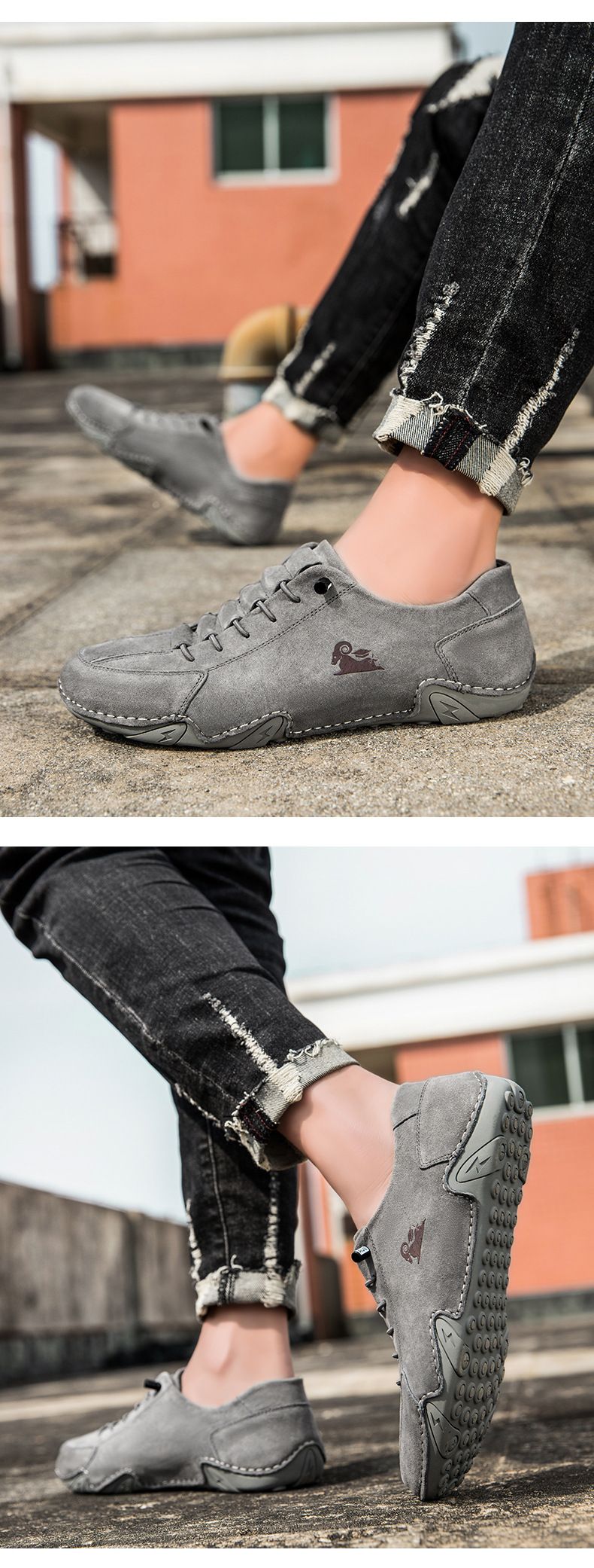 Erste Schicht Leder Herrenschuhe Low-Top Herren Freizeitschuhe Martin Schuhe Herren Octopus Herrenschuhe_voghion.com
