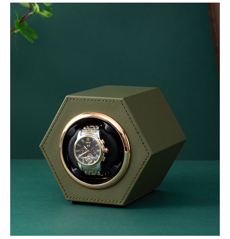 Mini caixa de relógio hexagonal de cabeça única, caixa de motor com duas velocidades ajustável, agitador de relógio_voghion.com