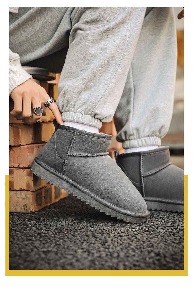 Botas de nieve de invierno para hombre, nuevas, de piel de vaca, gruesas, cálidas y antideslizantes, de algodón, talla grande, talla 40-45._voghion.com